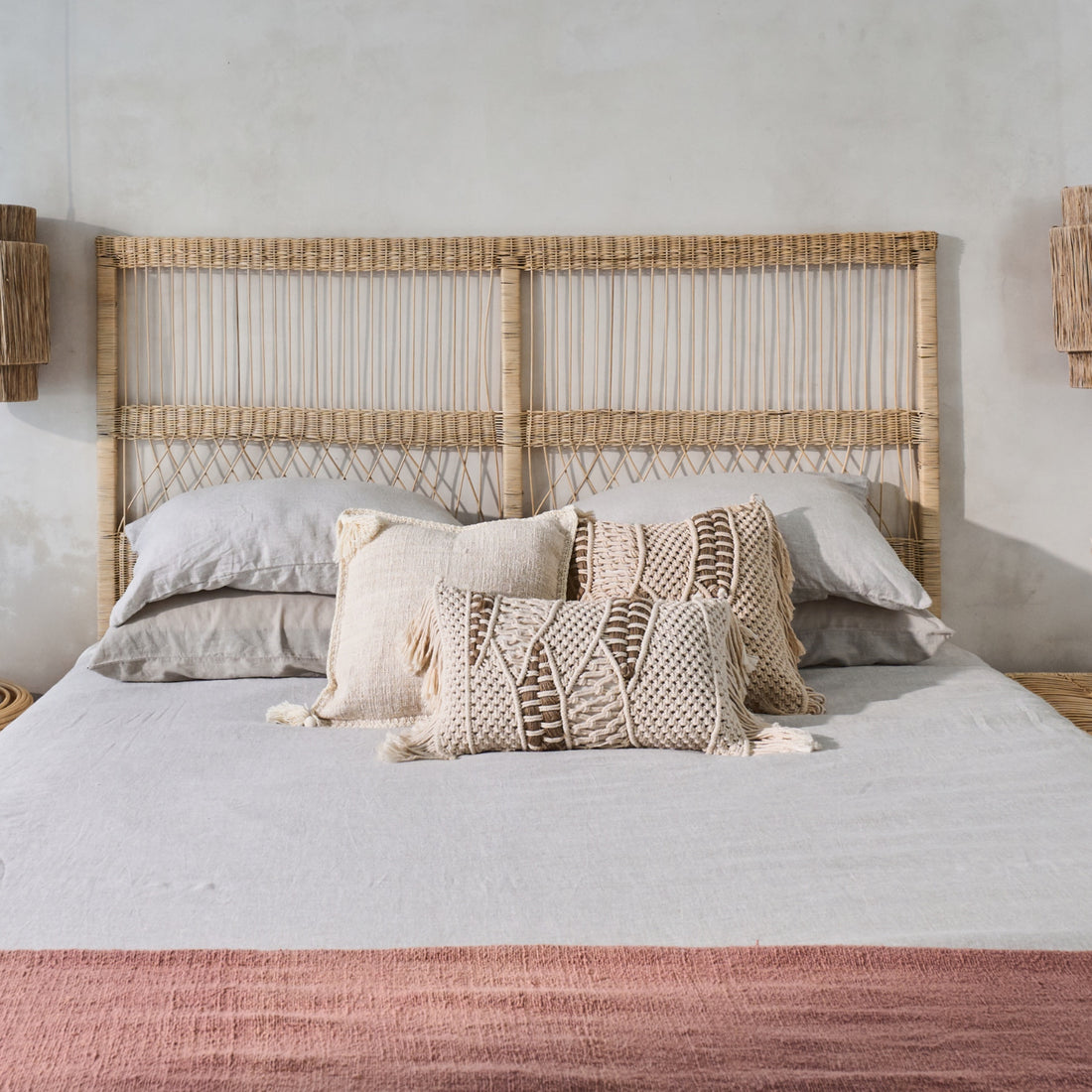 Rote Cane Panel Design Bedhead - King, Queen, Double