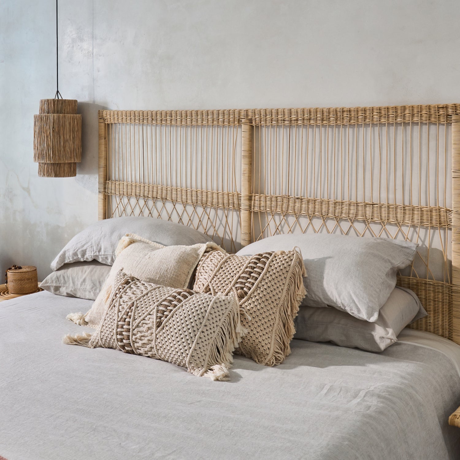 Rote Cane Panel Design Bedhead - King, Queen, Double