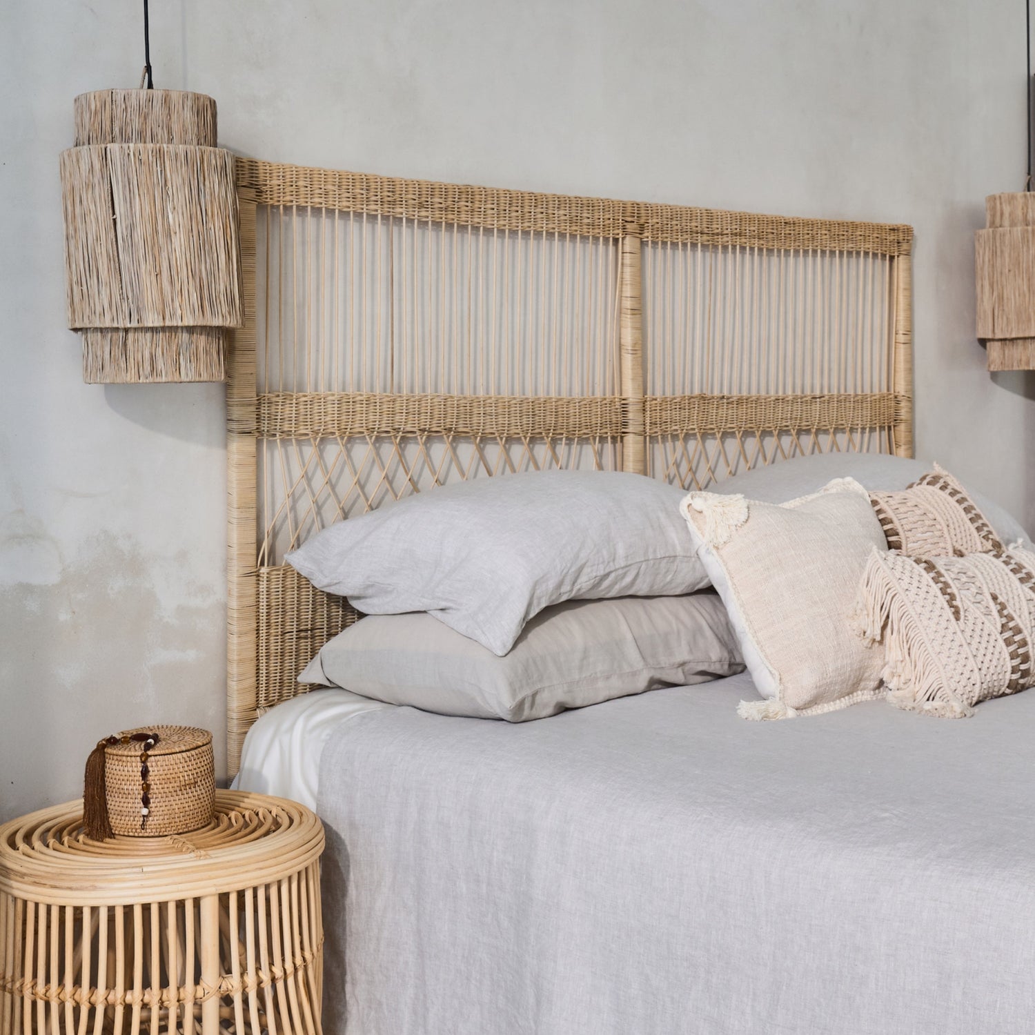 Rote Cane Panel Design Bedhead - King, Queen, Double