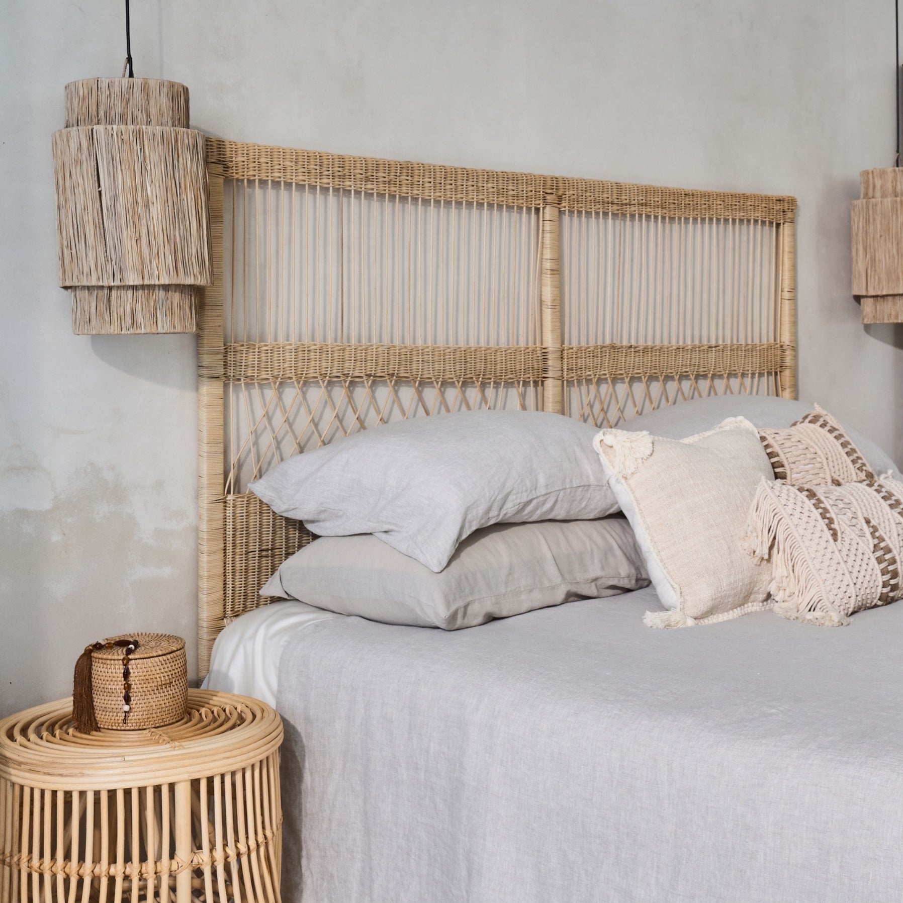 Rote Cane Panel Design Bedhead - King, Queen, Double