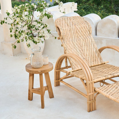 Tiga Teak Round Three Leg Stool Table
