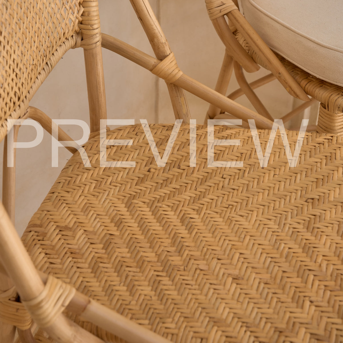 Sulawesi Rattan Dining Chairs  with seat cushion