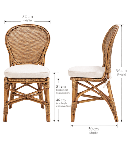Sumatra Rattan Dining Chairs with seat cushion