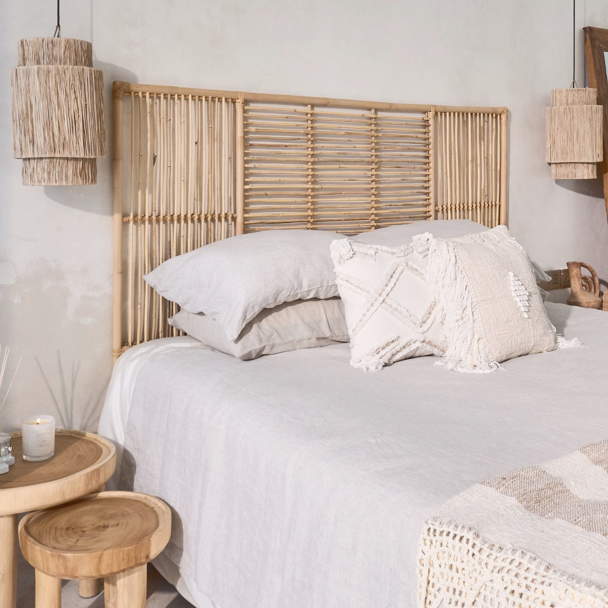 Sumba Rattan Panel Bedhead - King, Queen, Double