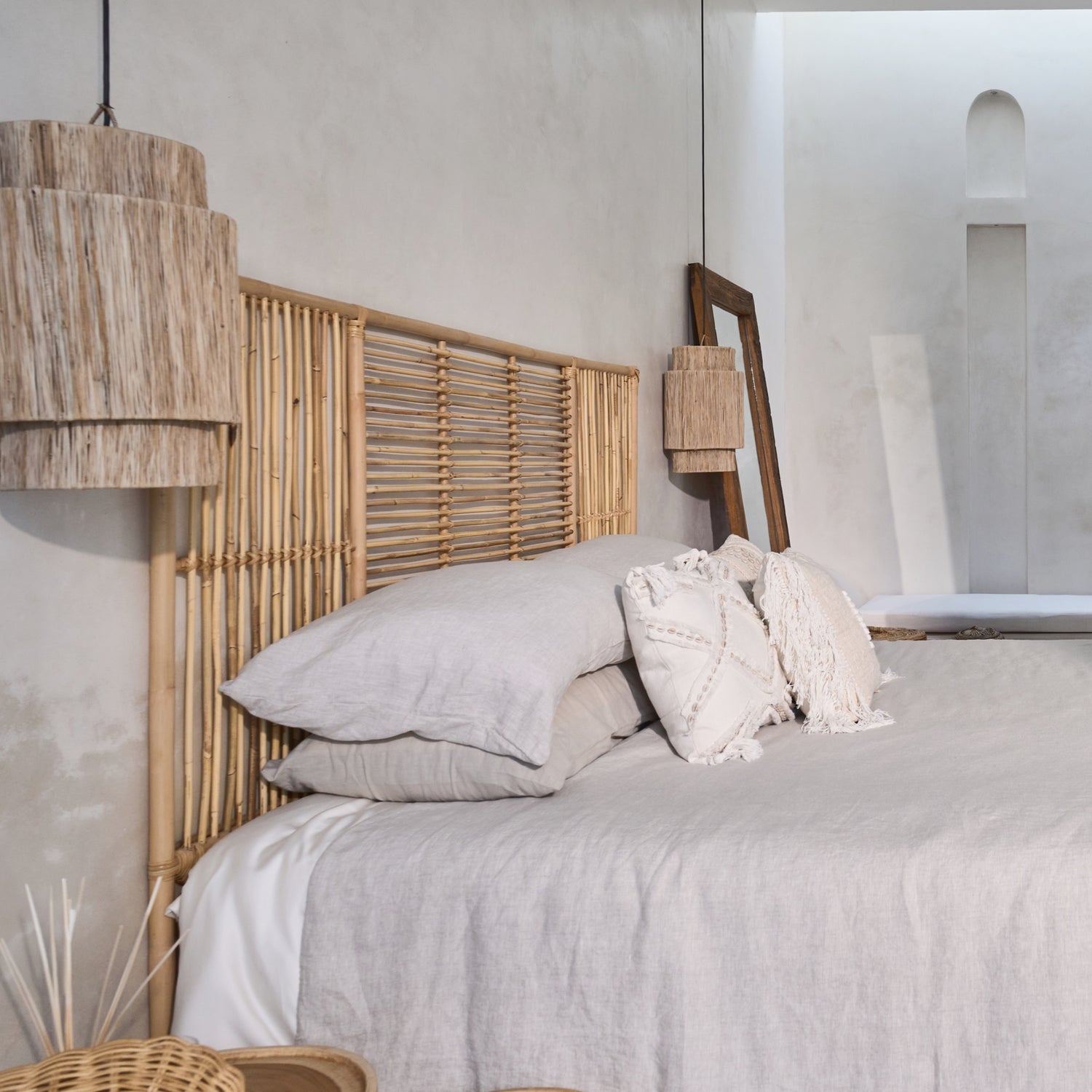 Sumba Rattan Panel Bedhead - King, Queen, Double