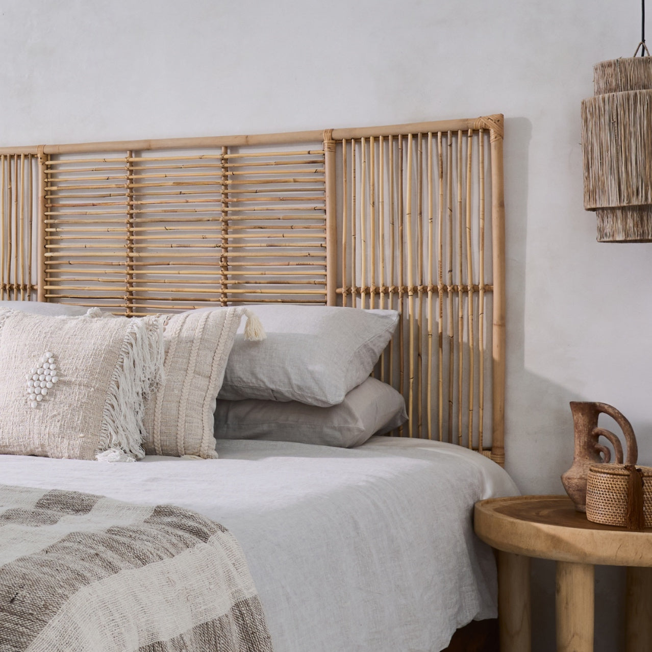Sumba Rattan Panel Bedhead - King, Queen, Double