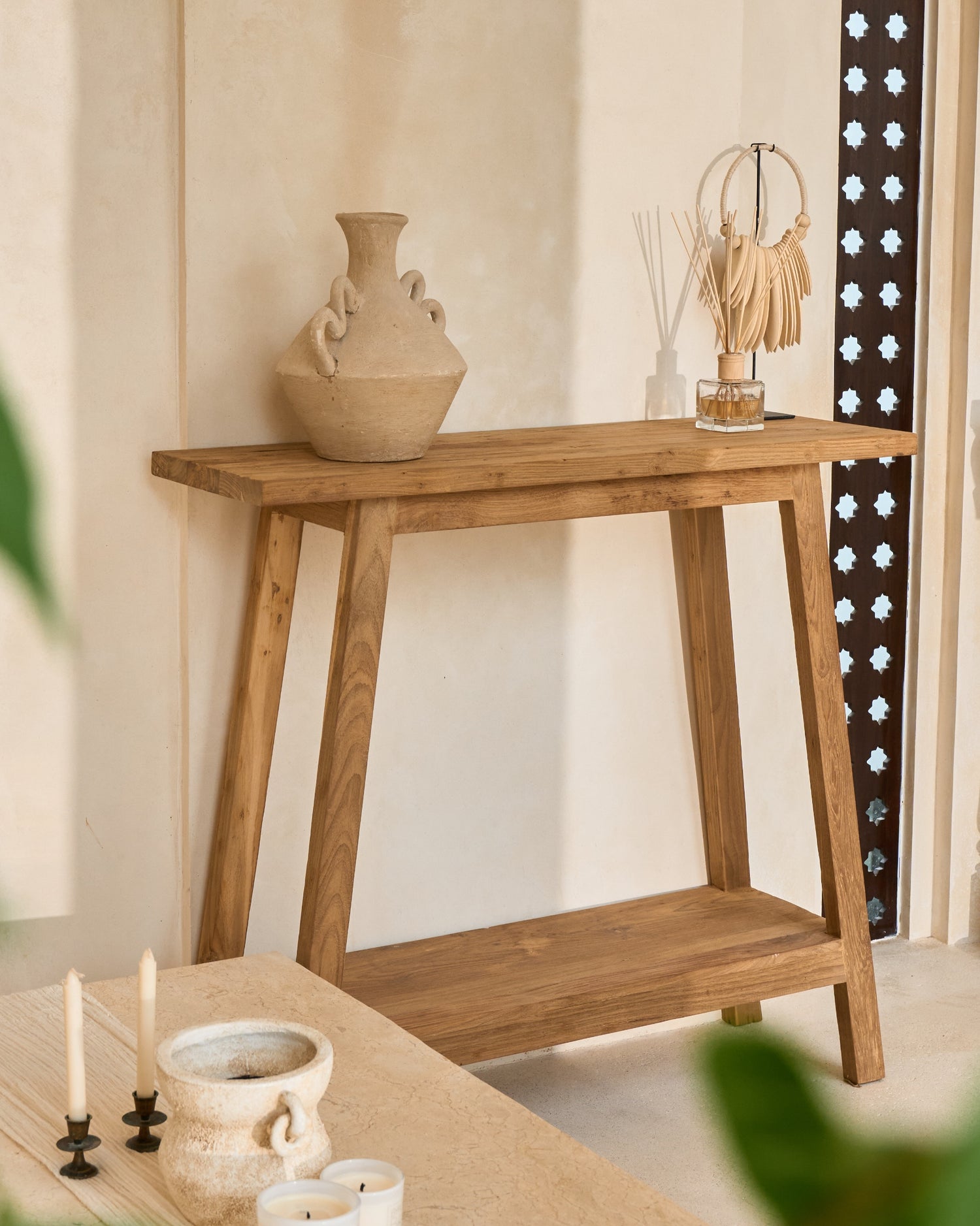 Tanggi Tall Recycled Teak Console