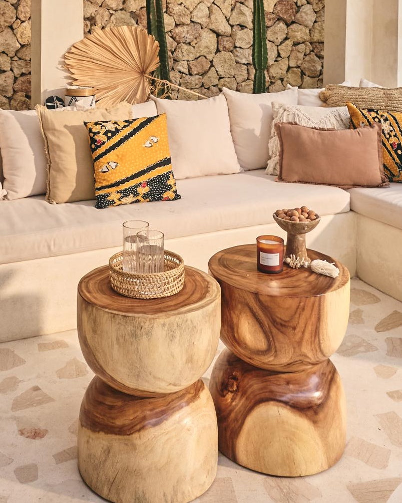Ulus Infinity Wooden Carved Side Coffee Table