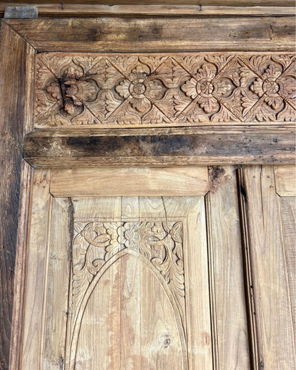 Vintage Carved Teak Door Frame and Doors - matching gate / panels