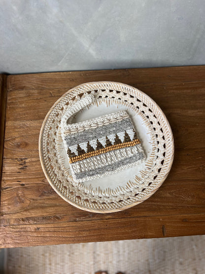 Shell Embellish Hand-Beaded Clutch Purses - L