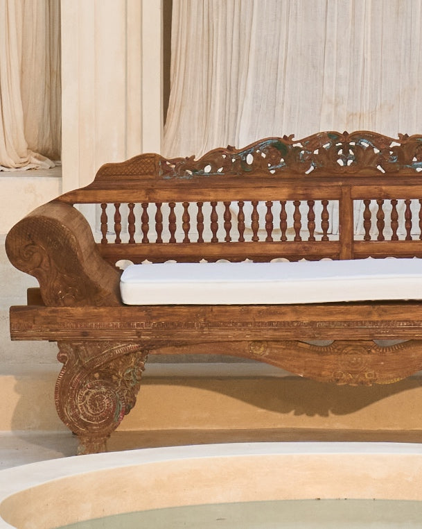 Mencintai Recycled Teak Carved Vintage Daybed