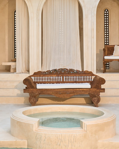 Mencintai Recycled Teak Carved Vintage Daybed