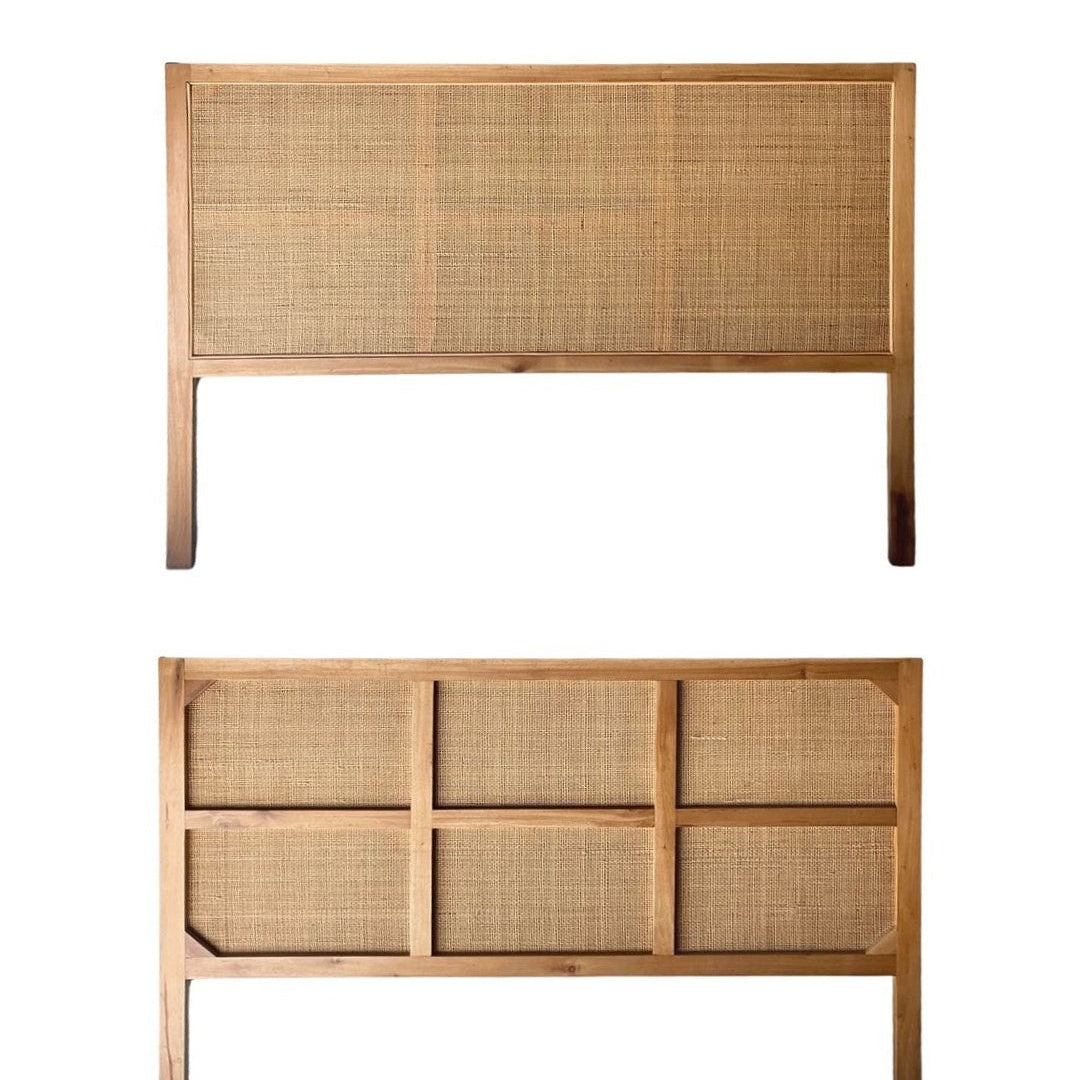 Penida Woven Rattan Mahogany Bedhead - King, Queen, Double