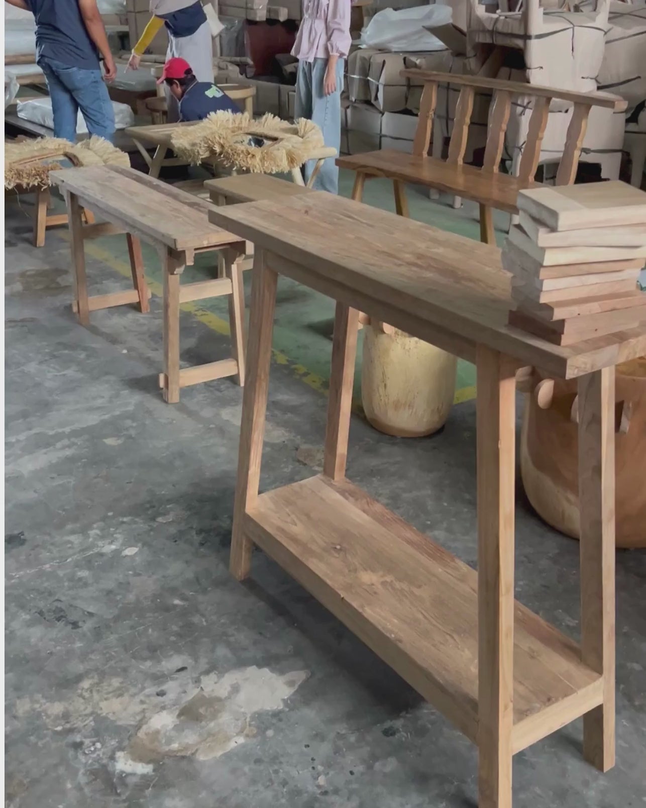Tanggi Tall Recycled Teak Console