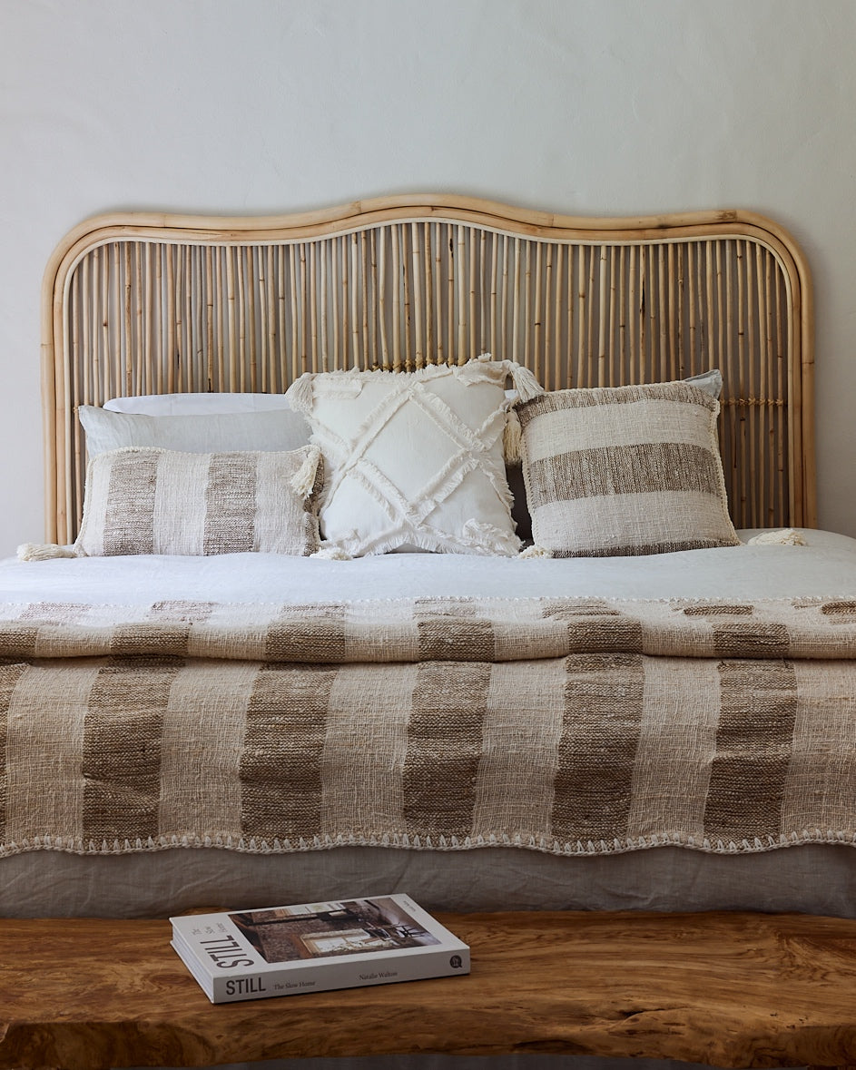 Lembongan Arched Rattan Bedhead - King, Queen, Double