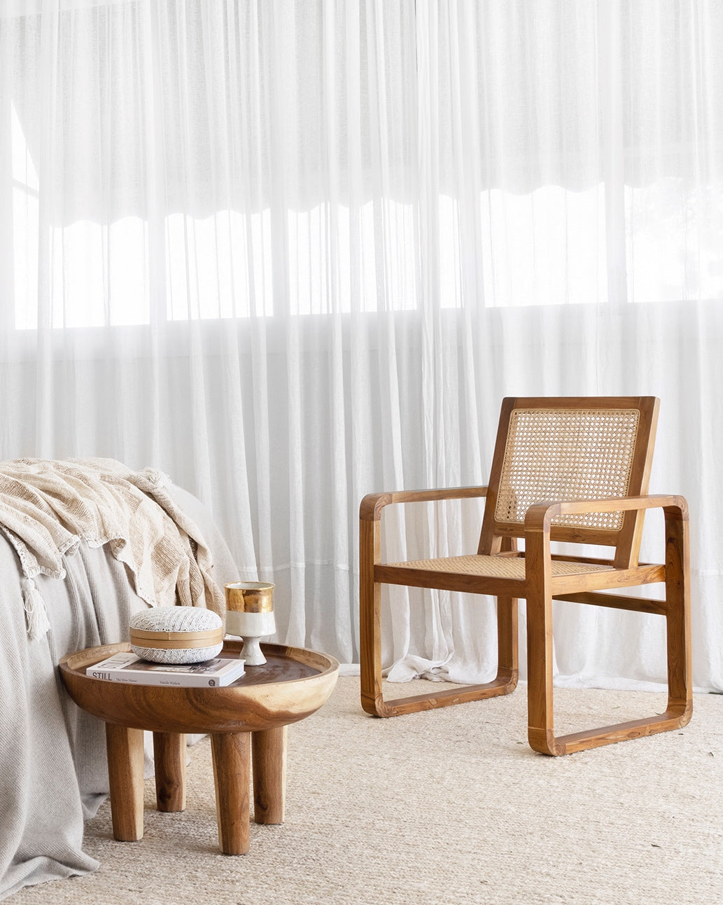 Raja Teak & Woven Rattan Chair