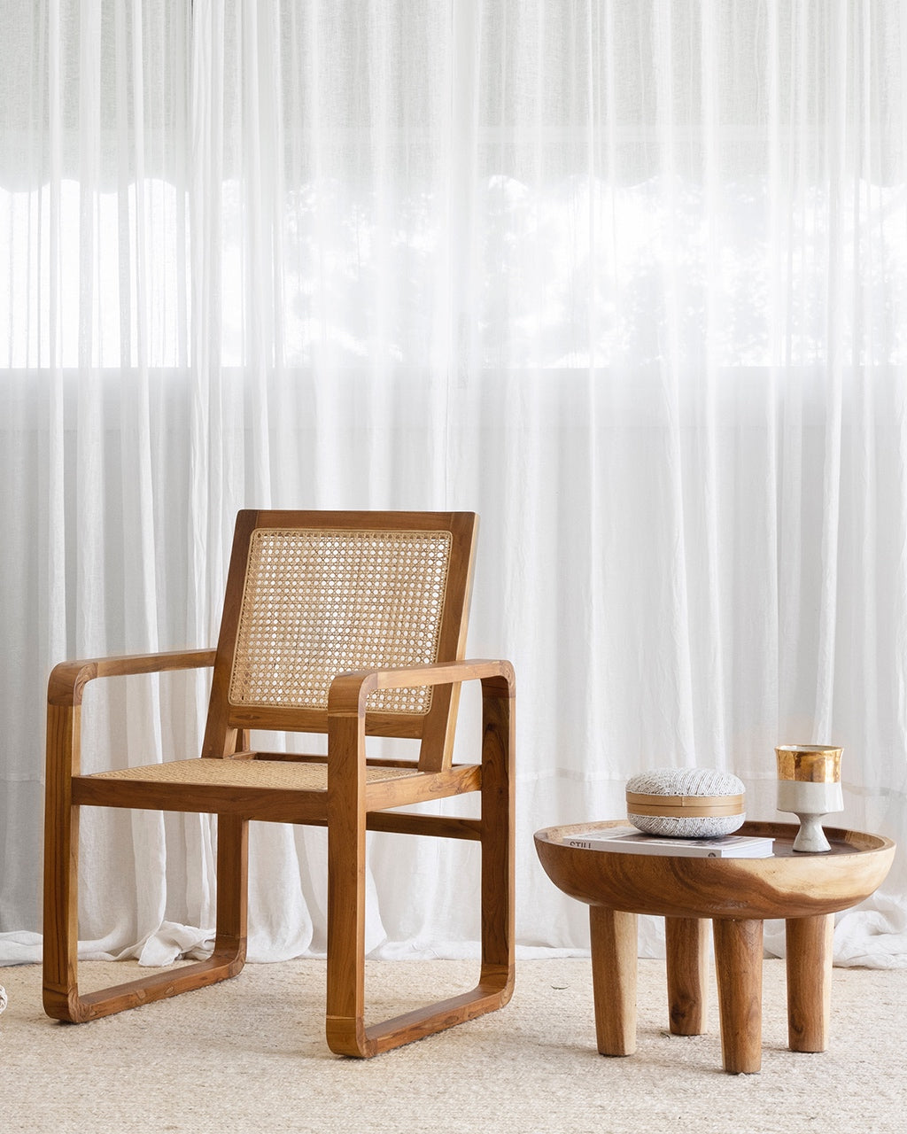 Raja Teak & Woven Rattan Chair