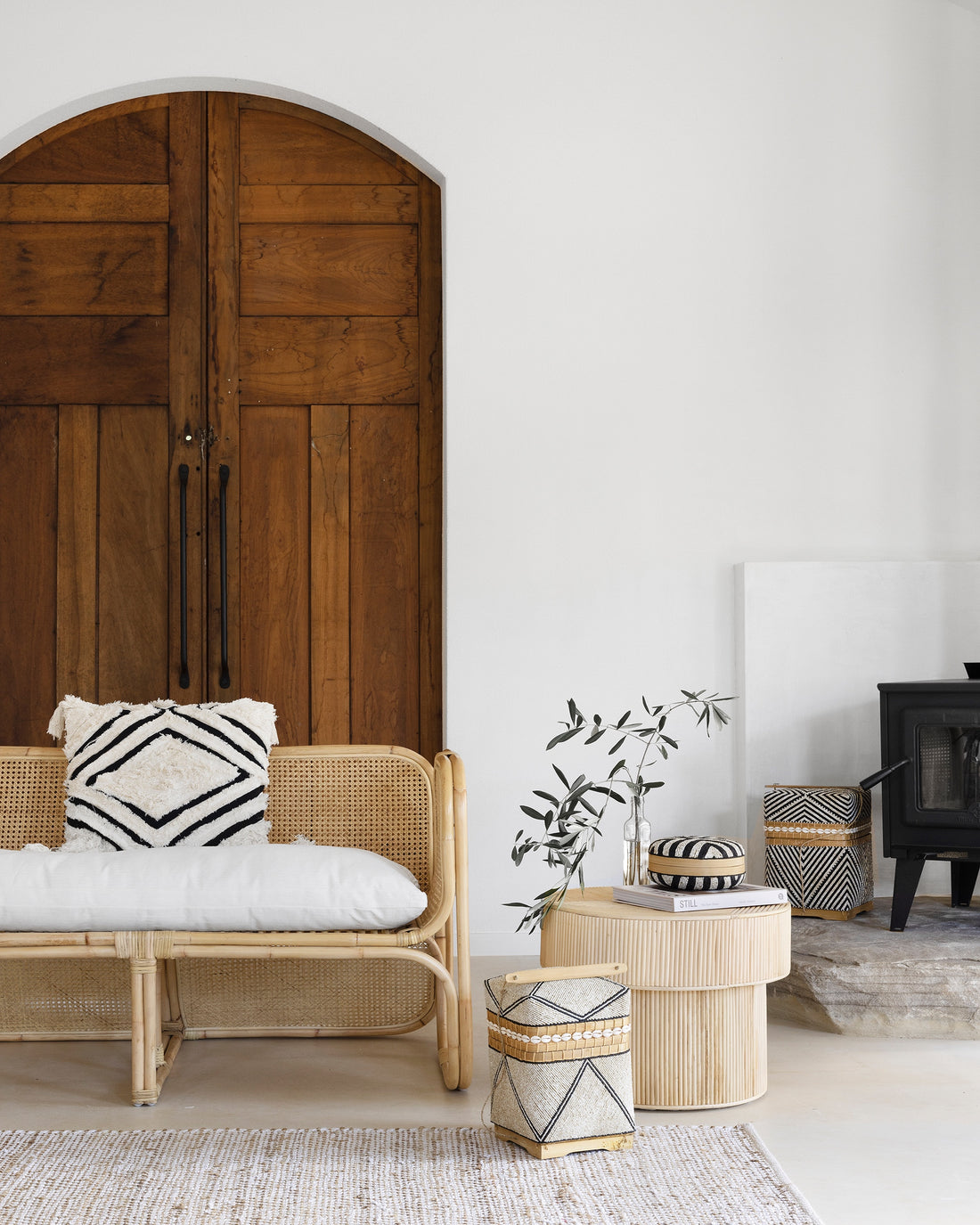Suarga Woven Rattan & Cane 2 Seater Sofa Chair