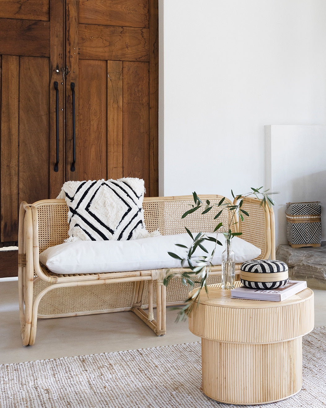 Suarga Woven Rattan & Cane 2 Seater Sofa Chair