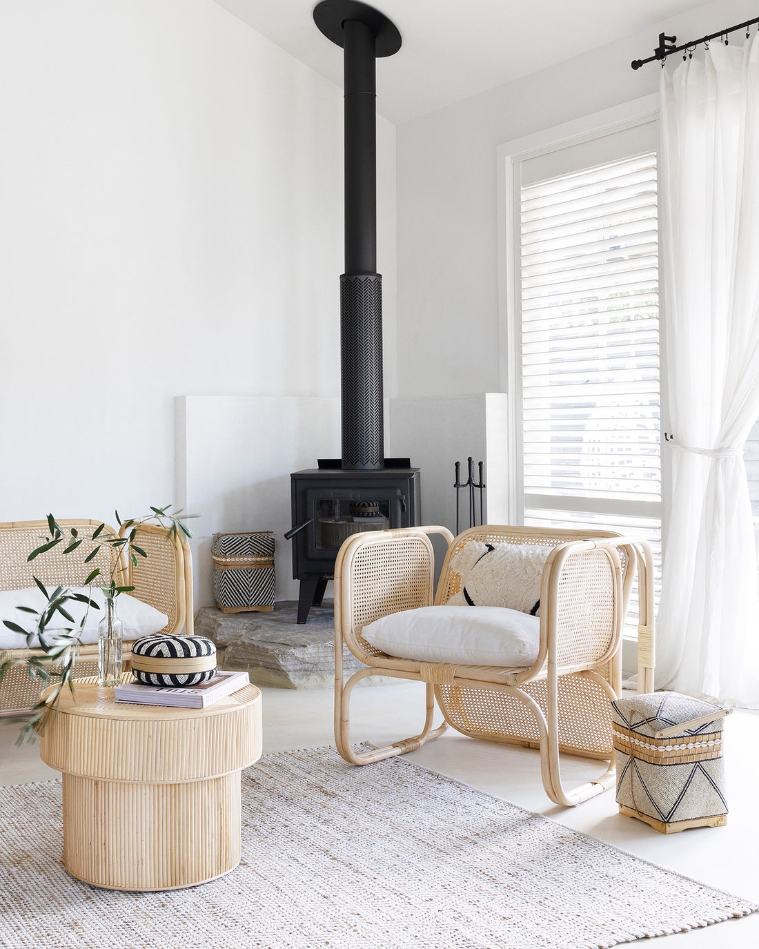 Suarga Woven Rattan & Cane Armchair